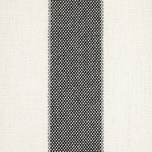 Contemporary Sample - Schumacher Blumont Stripe Indoor/Outdoor Fabric in Charcoal For Sale - Image 3 of 4