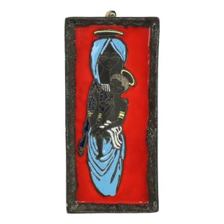 Vintage Wall Sculpture in Ceramic, Italy, 1960s For Sale