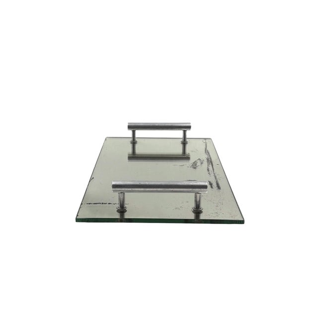Glass Modernist Mirrored Tray, France 1960 For Sale - Image 7 of 12