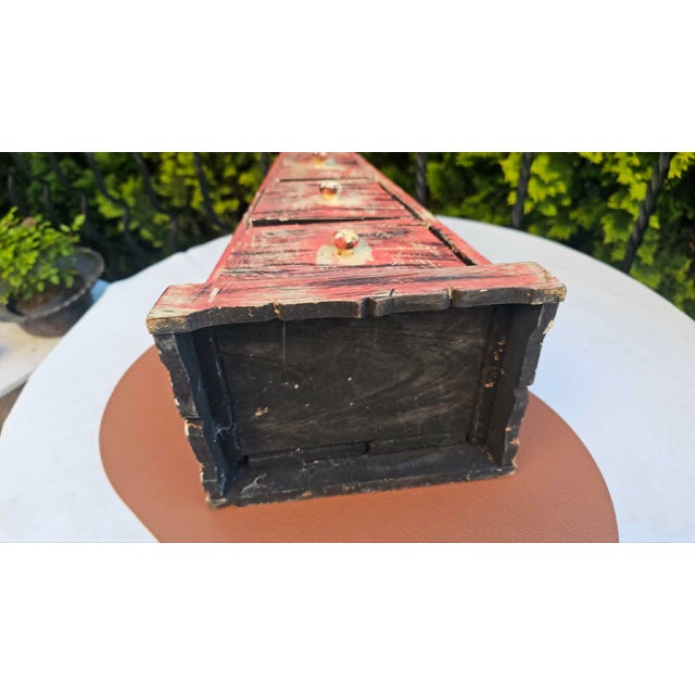 Vintage Folk Wooden Cabinet in Pyramid Shape, 1980s For Sale - Image 6 of 7