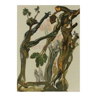 1960s Salvador Dali Woodcut Hell 13 the Forest of Suicides For Sale