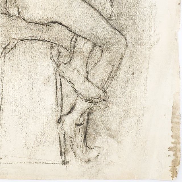 Academic Male Figure Study and Seated Male Nude - Brown C. 1915 For Sale - Image 13 of 18