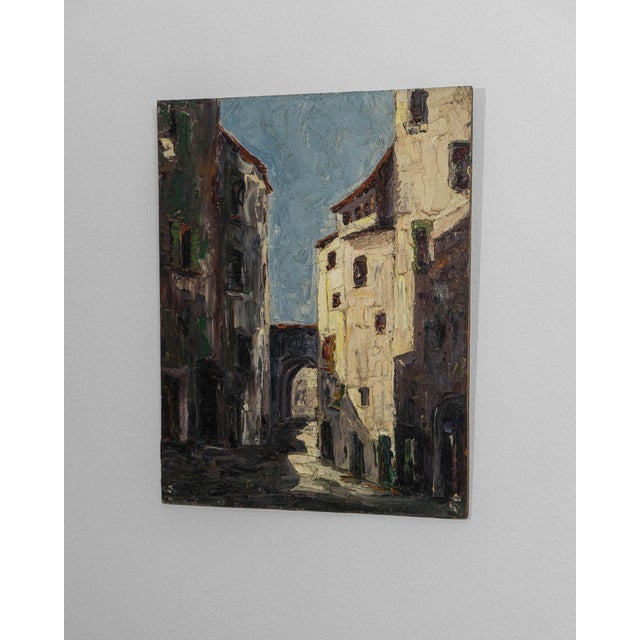 Early 20th Century French Oil on Canvas Townscape For Sale - Image 11 of 18