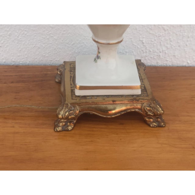 Vintage circa 1930's Boudoir Lamp. Plug in is original lamp has 2 chips (see picture) towards the base that is barely...