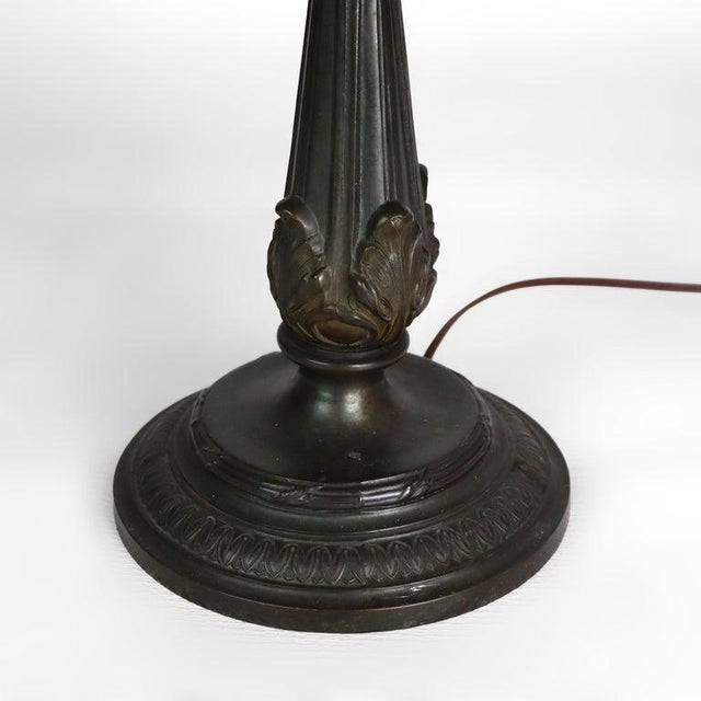 1920 Jefferson School Arts & Crafts Reverse Painted Landscape Lamp For Sale - Image 4 of 12