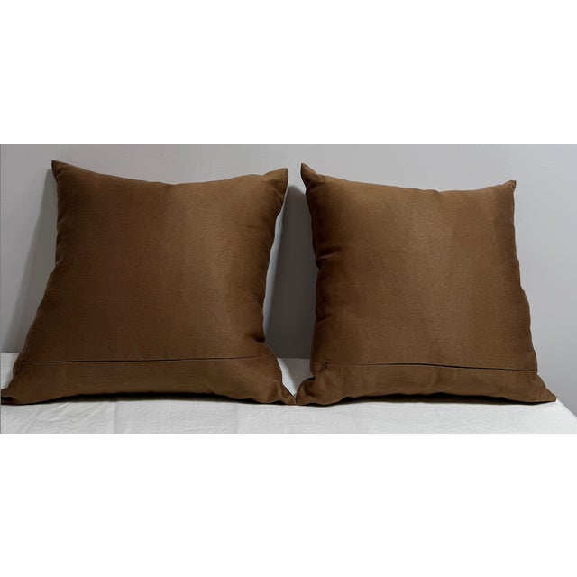 Early 21st Century Pair of Schumacher Rubia Embroidery Pillows For Sale - Image 5 of 8