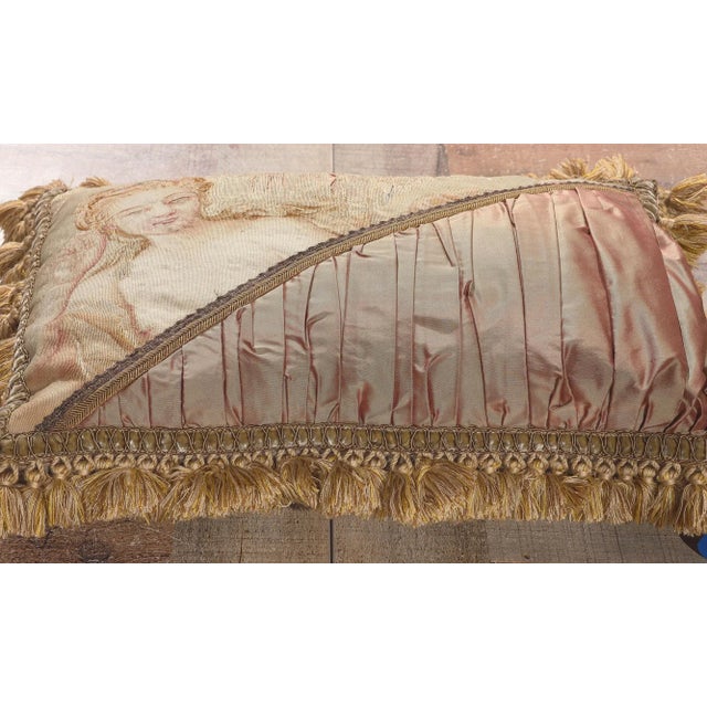 Antique French Aubusson Pillow For Sale - Image 9 of 12