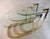 Sculptural Brass Nesting Table Set with Cantilever Glass Tops - Set of 3 For Sale - Image 4 of 8