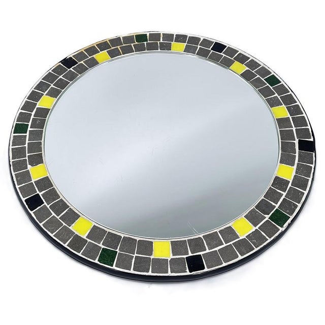 MID-CENTURY mosaic wall mirror round vintage mirror 70s The designer of this extraordinary object has succeeded in...