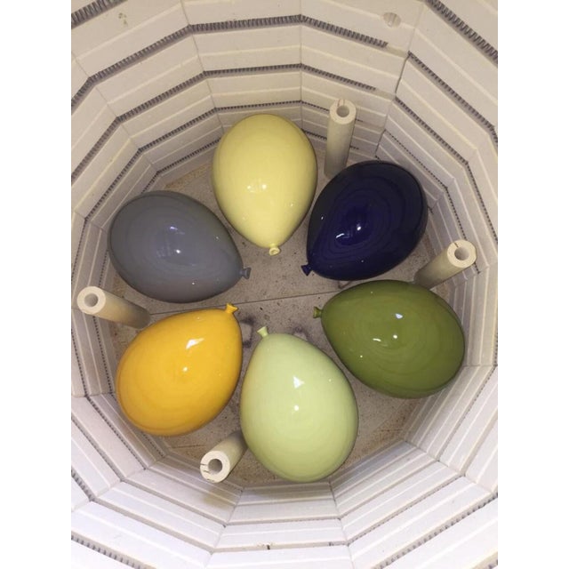 Ceramic Grey Glossy Ceramic Balloon Wall or Ceiling Sculpture For Sale - Image 7 of 11