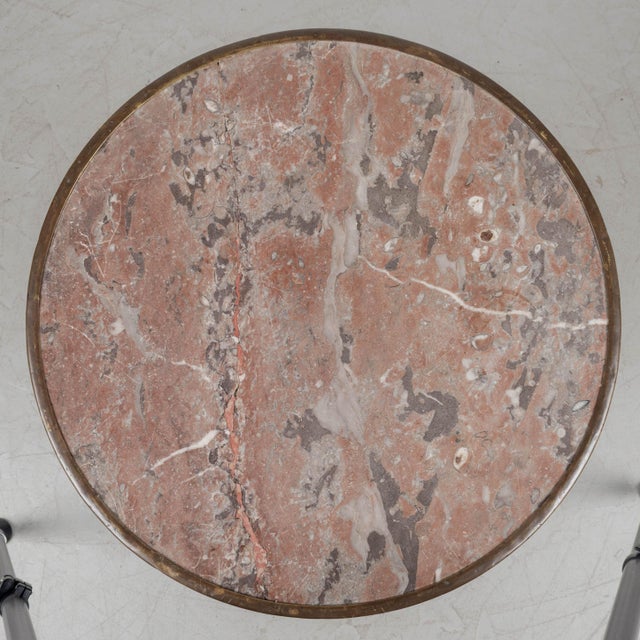 19th Century French Cast Iron Marble Top Bistro Table For Sale - Image 10 of 11