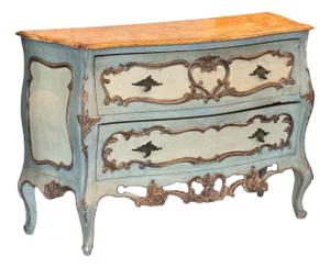 19th Century Venetian Painted Commode With Carved Detail