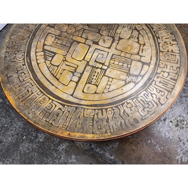 Circa 1970's G. Urso Brutalist Etched Metal Coffee Table, Signed For Sale - Image 10 of 13