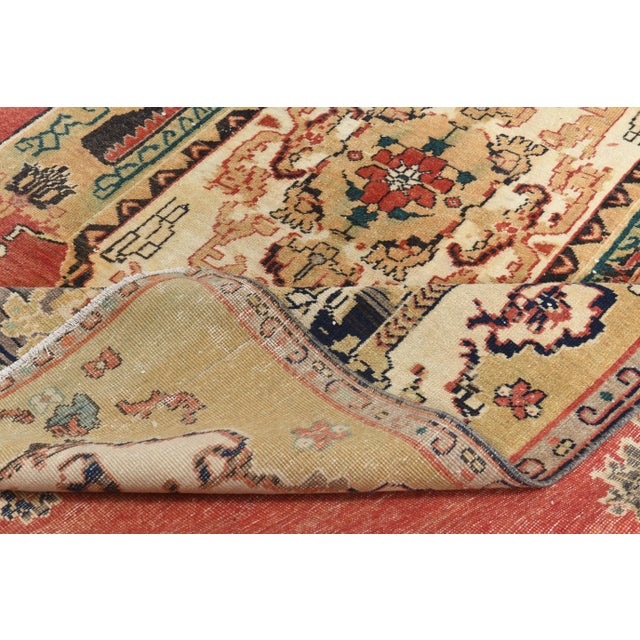 1970s 1970s Vintage Turkish Handmade Wool Red Oversized Area Rug For Sale - Image 5 of 10