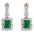 Hydro Emerald Cut Emerald, 7Ct VS Diamond Dangle/Drop Earrings 18 Kt Gold For Sale - Image 15 of 18