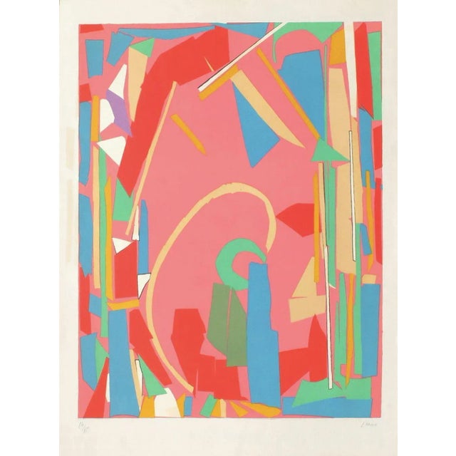 André LANSKOY COMPOSITION ABSTRAITE II 1965 lithograph on Arches paper signed and numbered in pencil 29.5 x 22.0 in...