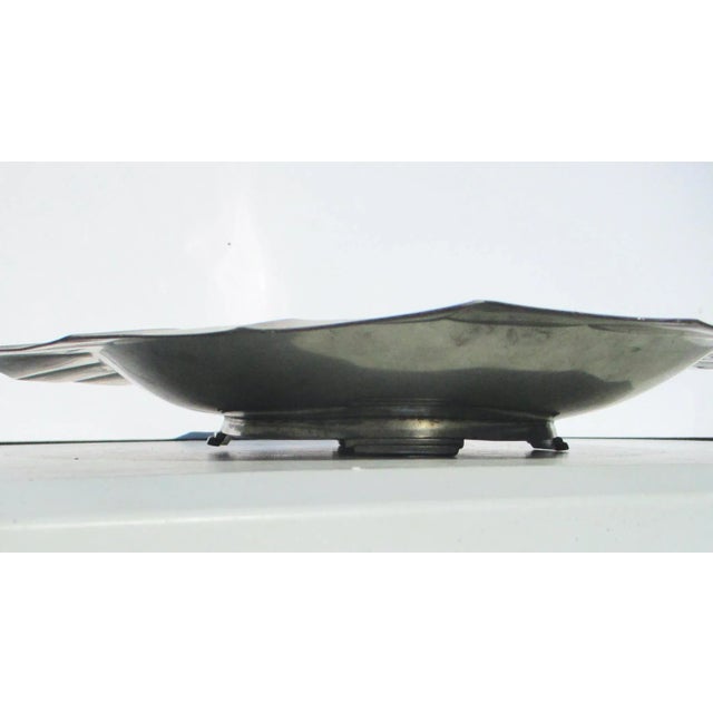 Art Deco 1940s Vintage Brewsters Pewter Art Deco Tray Bowl For Sale - Image 3 of 11