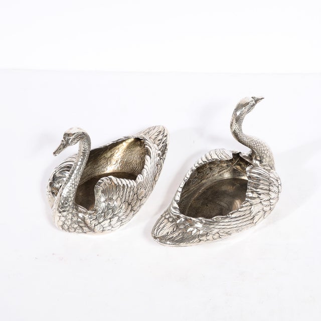 Pair of Sterling Silver Swan Decorative Bowls Signed Gorham Sterling For Sale - Image 13 of 13