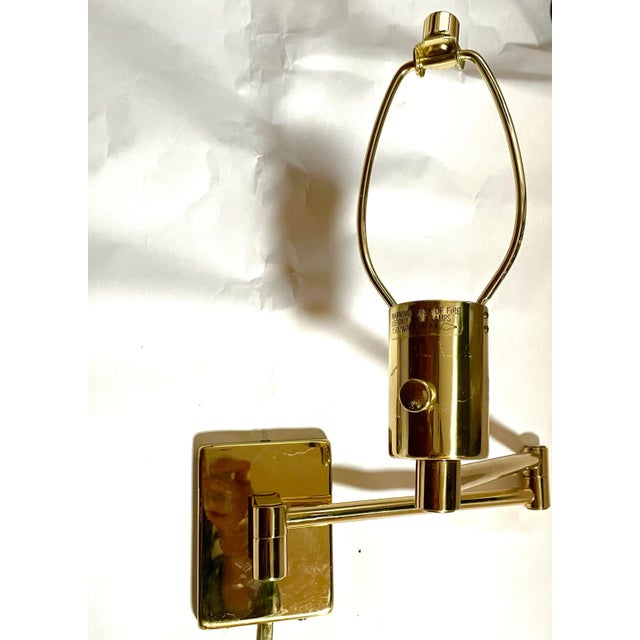 Mid-Century Modern George W. Hansen 1948 Designed Wall Swing Lamps for Hinson - Pair For Sale - Image 3 of 7