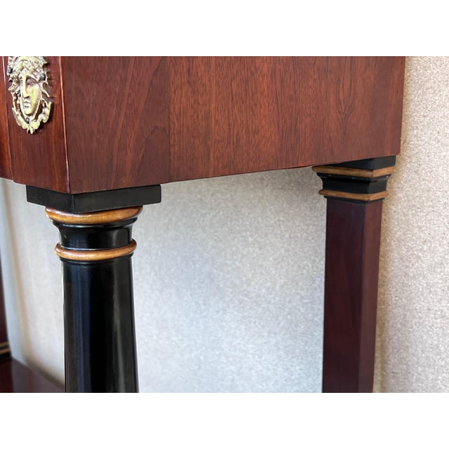 Late 19th Century Biedermeier Console with Ebonized Columns and Bronze Mounts and Drawer For Sale - Image 9 of 18