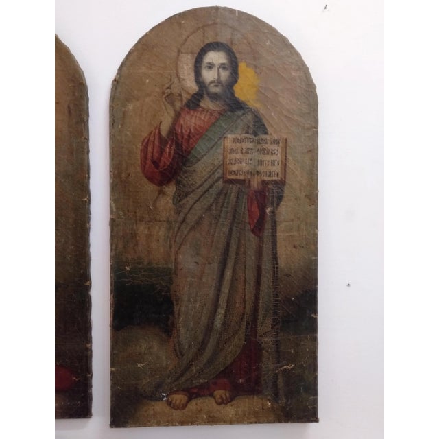 Jesus Christ and St. Peter, Oil on Canvas, Set of 2, in Very Good conditions. Designed before 1890
