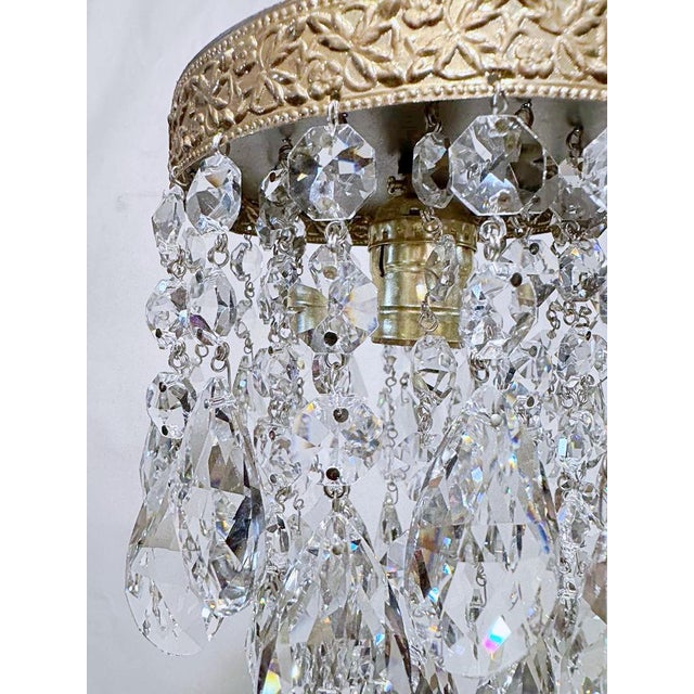 Traditional 1950s Italian Brass Upside Down Layered Cake Chandelier For Sale - Image 3 of 4