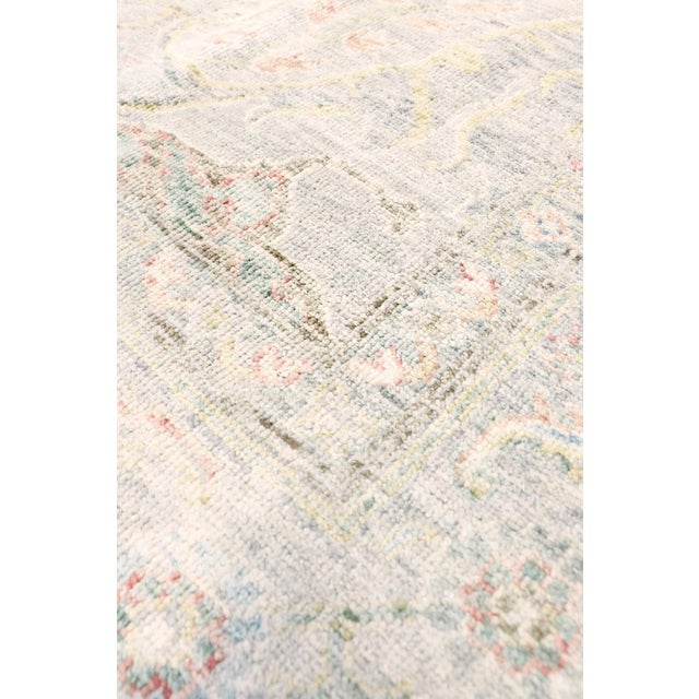 Contemporary Oushak Wool Silver Area Rug- 7'11'' X 9' 7'' For Sale - Image 3 of 6