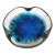 Mid-Century Blue Geode Pottery Centerpiece Cigar Ashtray - 10" For Sale