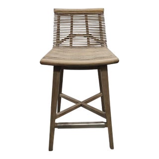 Interlude Home Sanibel Counter Stool in Narragansett Grey For Sale