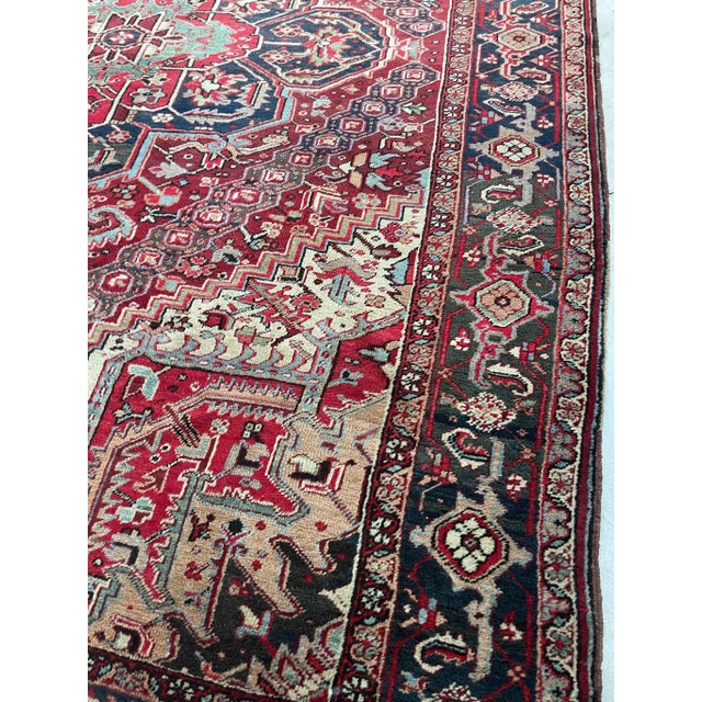Antique Rich Heriz Full Pile Rug - 9 X 11.8 For Sale In Milwaukee - Image 6 of 11