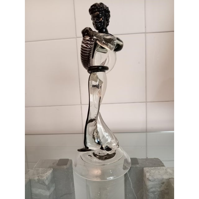 Anzolo Fuga, Murano Glass Sculpture Accordion Player, 1950s, Glass, in Flawless conditions. Designed 1950 to 1959 This...