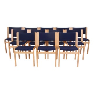 Model 45 Chairs by Magnus Olesen and Rud Thygese and Johnny Olsen, 1970s, Set of 12 For Sale