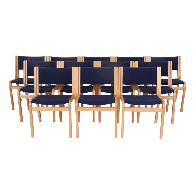 Model 45 Chairs by Magnus Olesen and Rud Thygese and Johnny Olsen, 1970s, Set of 12 For Sale