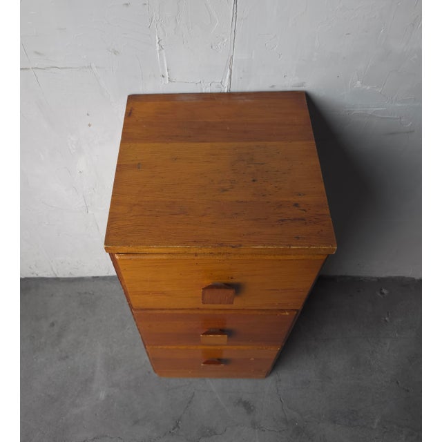 Brown Small Vintage Craftsman Made Drawered Cabinet For Sale - Image 8 of 10