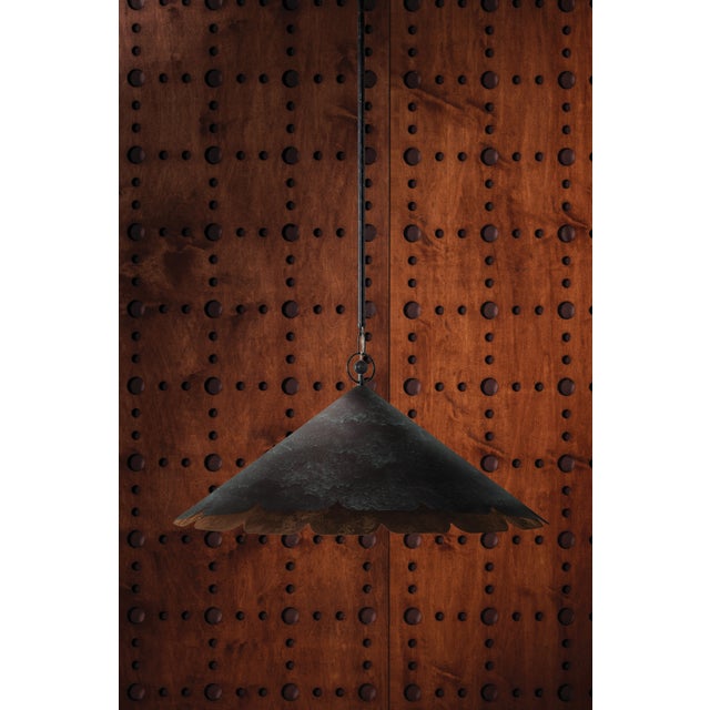 Black Hudson Valley Lighting Folly Beach 32 in. 1 Light Pendant in Verdigris Finish For Sale - Image 8 of 10