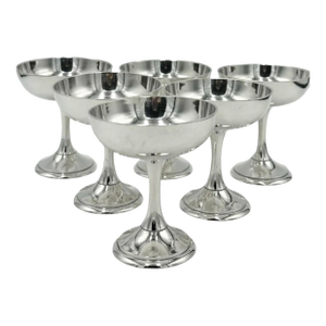 Antique Mappin & Webb Silverplate Ice Cream Footed Serving Dishes- Set of 6