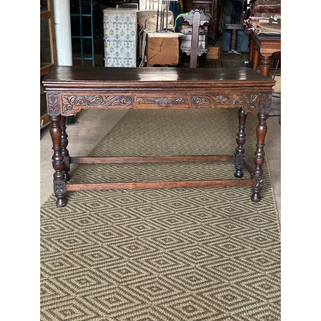 Antique English Console W Drawer 19th Century For Sale - Image 13 of 13