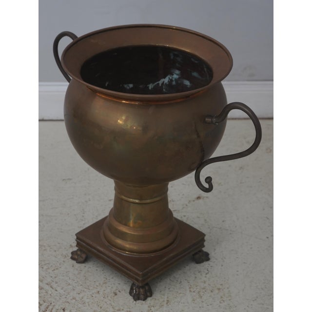 Age: Approx: 30 Years Old Details: High Quality Construction Large Impressive Urns Normal Age Tarnishing To Brass Paw Feet...