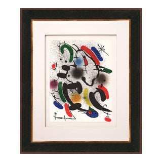 Joan Miro Original Lithograph V1-6 Mourlot 1970 Framed For Sale