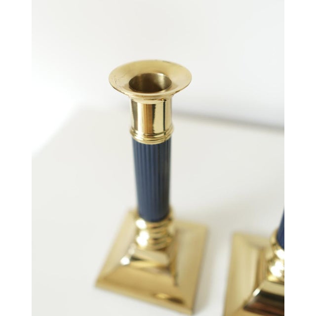 Vintage Gilded Brass Candlesticks, 1970s, Set of 2 For Sale - Image 11 of 13