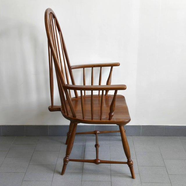 Windsor Armchair in Varnished Beech, 1950s For Sale - Image 12 of 15