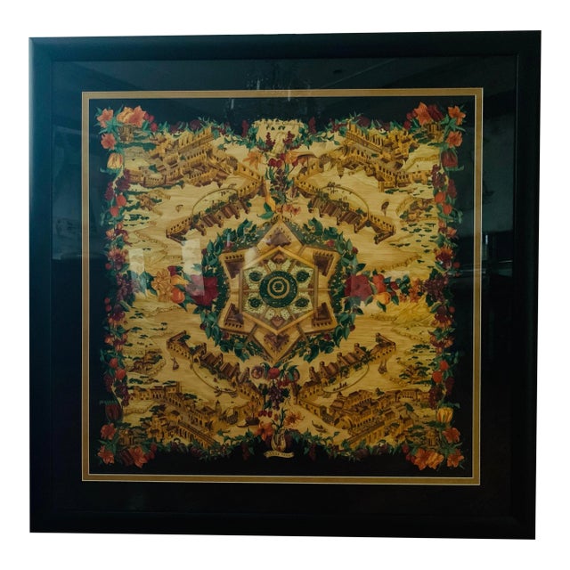 Vintage Hermes Au Pays De Cocagne Framed Scarf For Sale