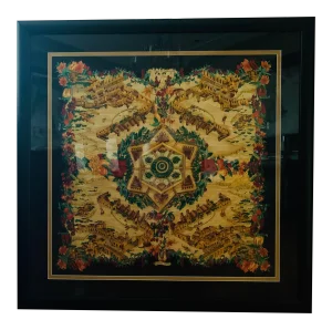 Vintage Hermes Au Pays De Cocagne Framed Scarf