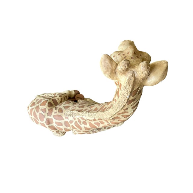 Vintage 1970s Marwal Seated Giraffe Sculpture – Hand-Painted Boho Folk Art Figurine For Sale - Image 14 of 17