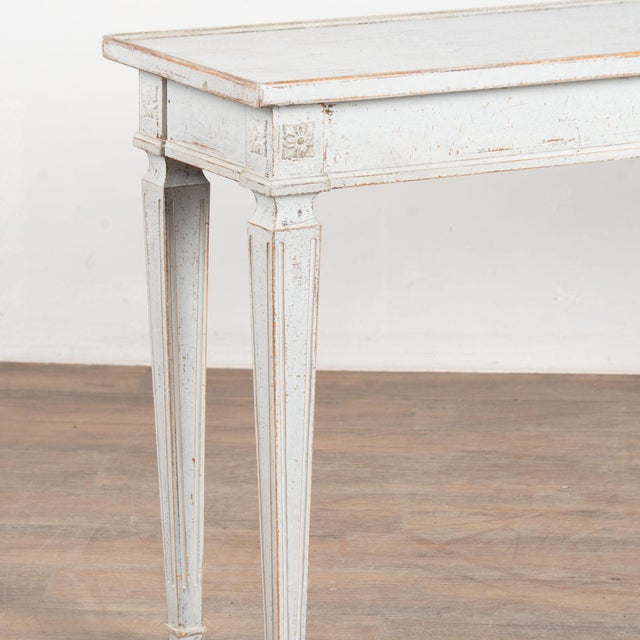 Wood Early 20th Century Swedish White Gustavian Style Console Table For Sale - Image 7 of 14