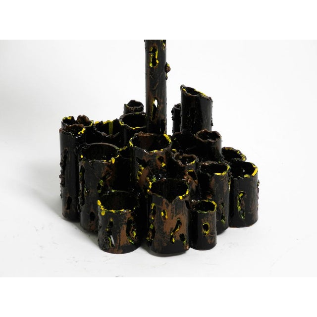 Large Italian Sculptural Brutalist Iron Candleholder by Marcello Fantoni, 1950s For Sale - Image 13 of 14