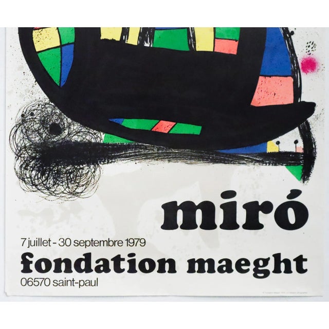 Abstract 1979 Joan Miro Fondation Maeght Exhibition Poster For Sale - Image 3 of 4