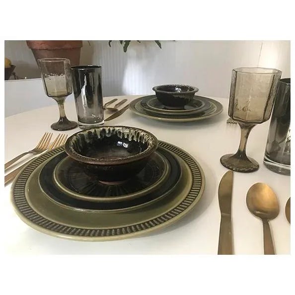 Brown Vintage Glazed Pottery Bowls- Set of 4 For Sale - Image 8 of 10