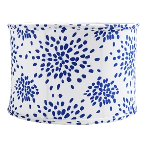 The House of Scalamandré Fireworks Drum Shade, Blue on White