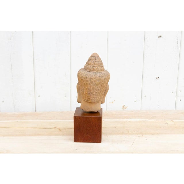 Stone Antique Khmer Sandstone Statue For Sale - Image 7 of 9